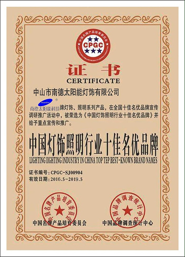 16十佳名牌稱號證